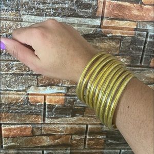 Gold jelly bangles